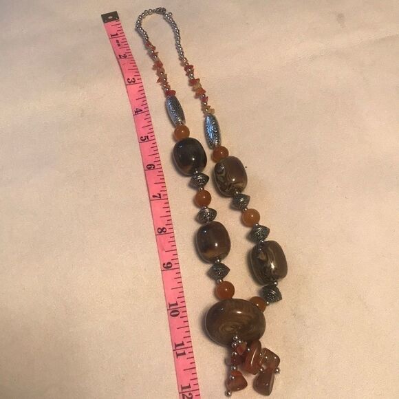 Marbleized  Big Bead Necklace!! - Picture 5 of 7